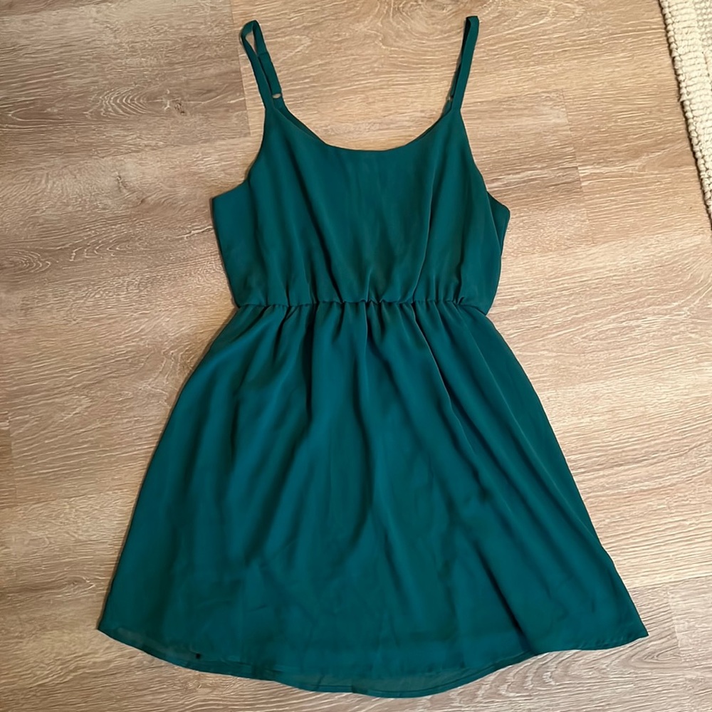 Lush Teal Blue Mini Dress